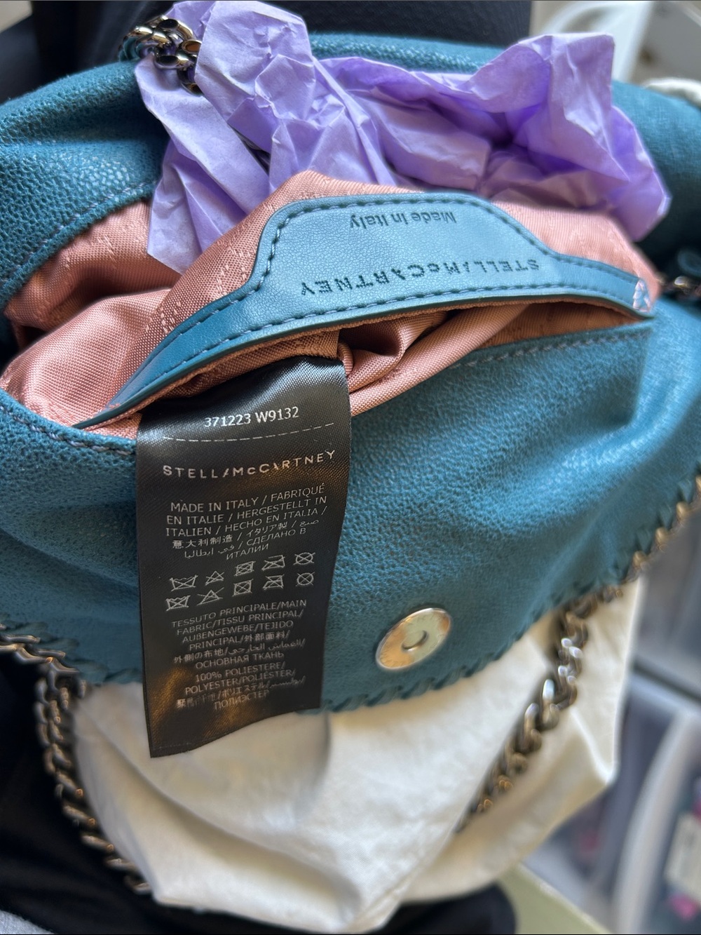 Stella McCartney Teal Chain-Trimmed Purse 💚 - Picture 12 of 12